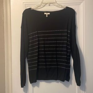 Joie XS black sweater with silver stripes